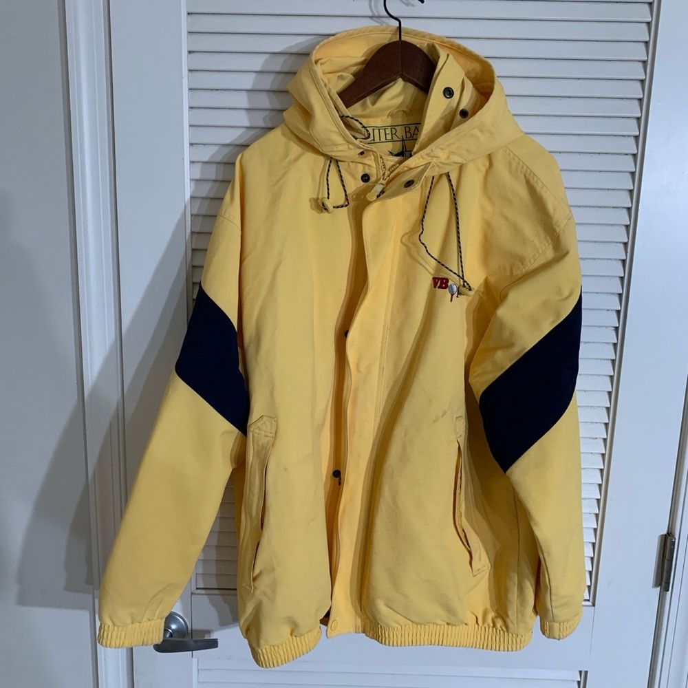 Vintage Outer Banks Crew Jacket Yellow Navigator Sailing XL Retro